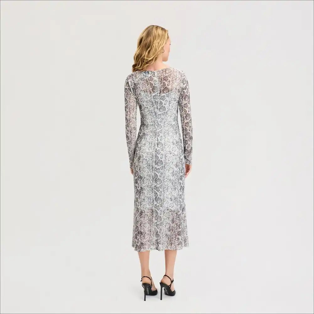 Snakeskin Ruched Maxi Dress