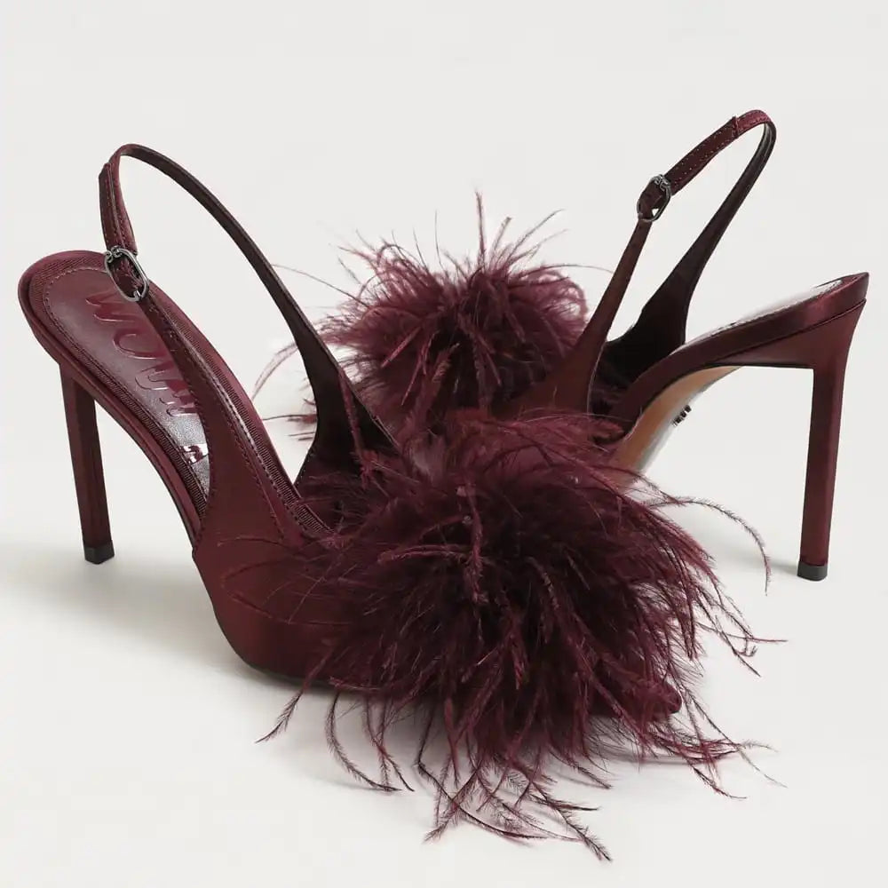 Tegan Feather Slingback Pump