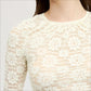 Long Sleeve Lace Crew Neck