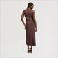 Ruched Satin Maxi Dress