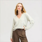 Deep V- Neck Oversized Sweater