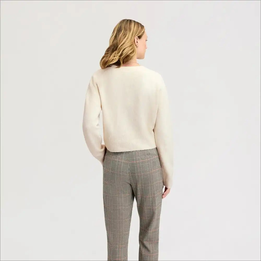 Deep V-Neck High Rib Sweater