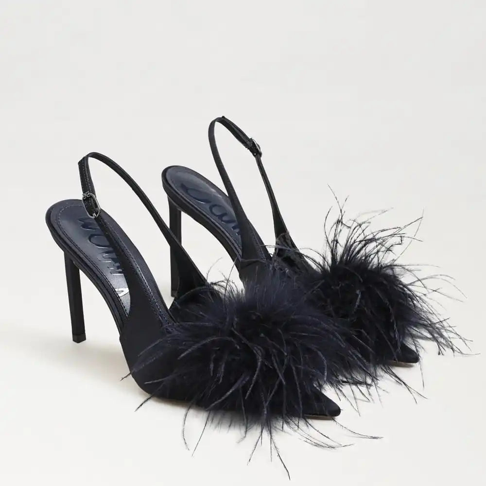Tegan Feather Slingback Pump