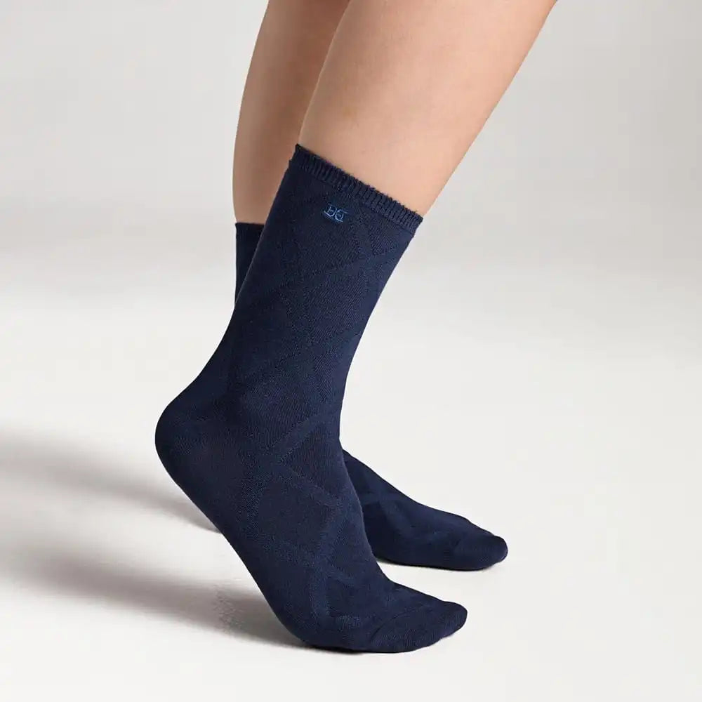 3 Pack Pointelle Argyle Crews