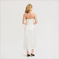 Dot Flocking Drape Slip Maxi Dress