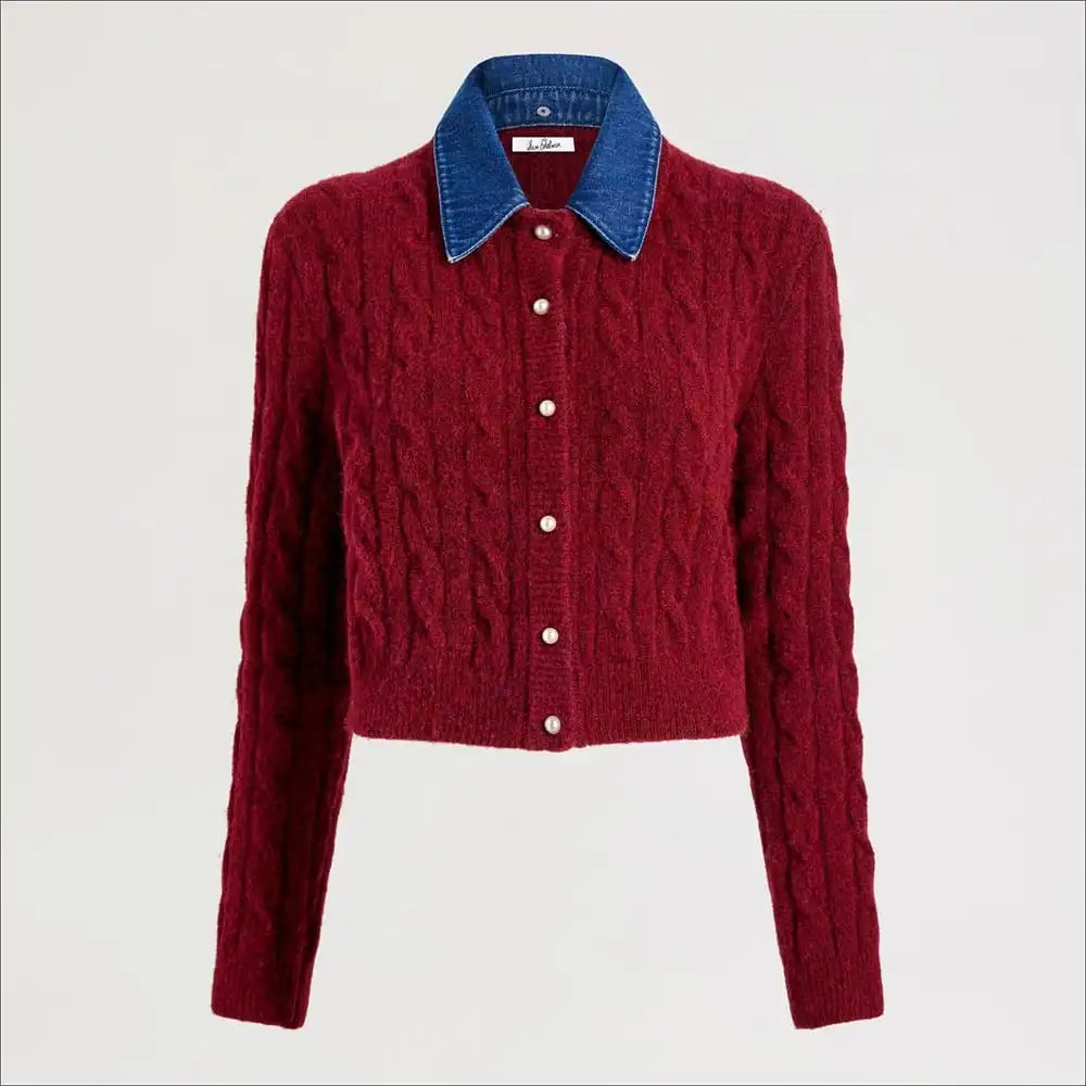 Denim Collar Cardigan