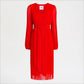Long Sleeve Plisse Maxi Dress