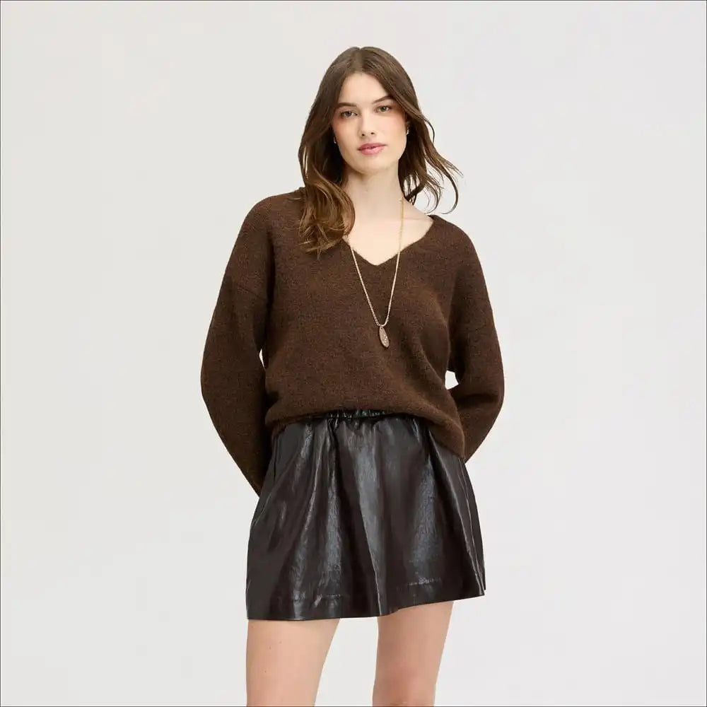 Deep V- Neck Oversized Sweater