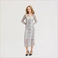 Snakeskin Ruched Maxi Dress