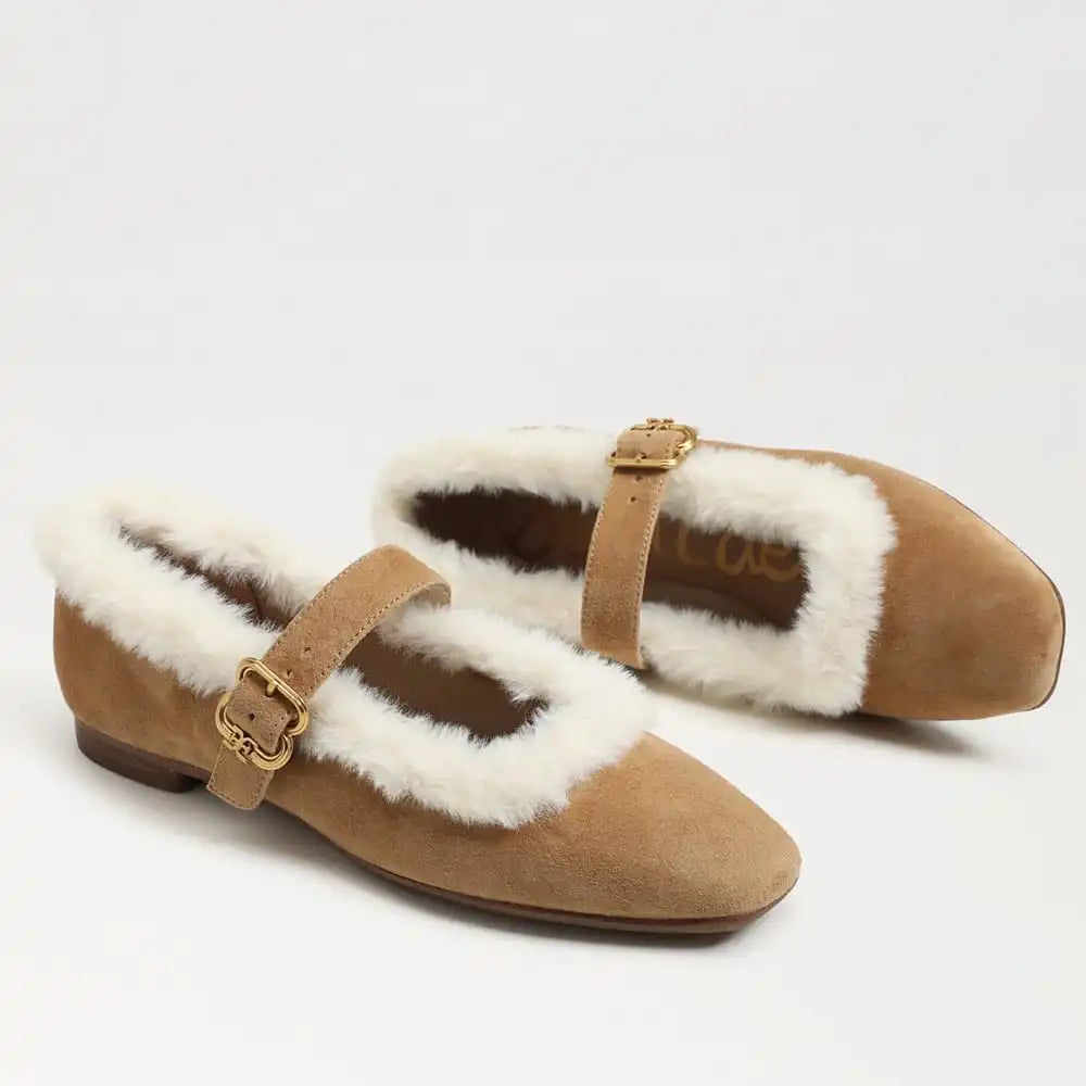 Michaela Fur Mary Jane Flat