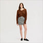Deep V-Neck High Rib Sweater