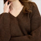 Deep V- Neck Oversized Sweater