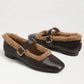 Michaela Fur Mary Jane Flat