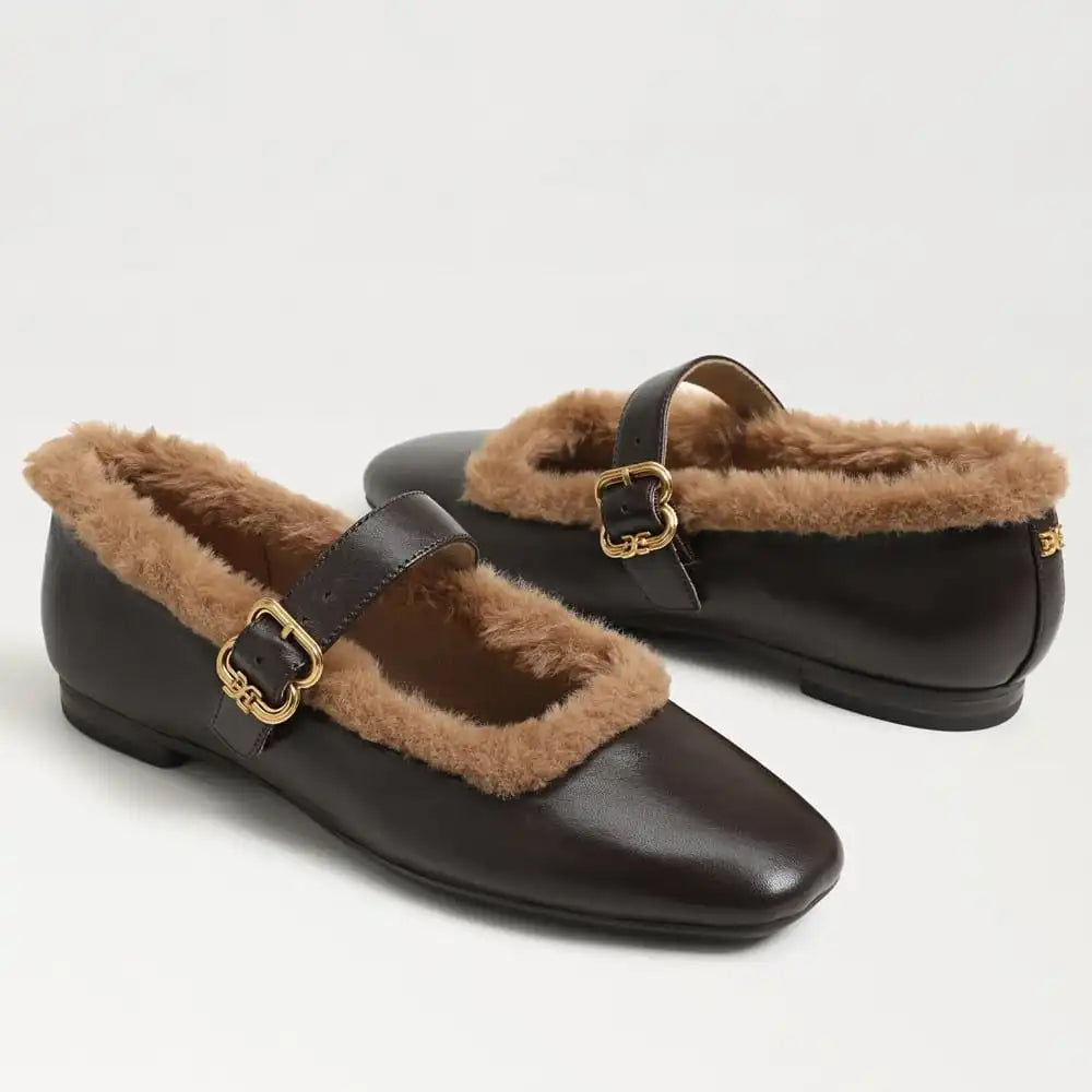 Michaela Fur Mary Jane Flat