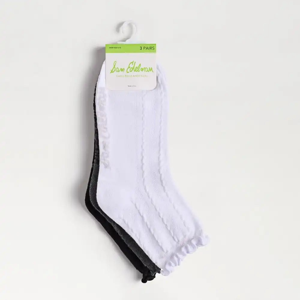 3 Pack Cotton Blend Pointelle Anklet