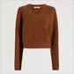 Deep V-Neck High Rib Sweater