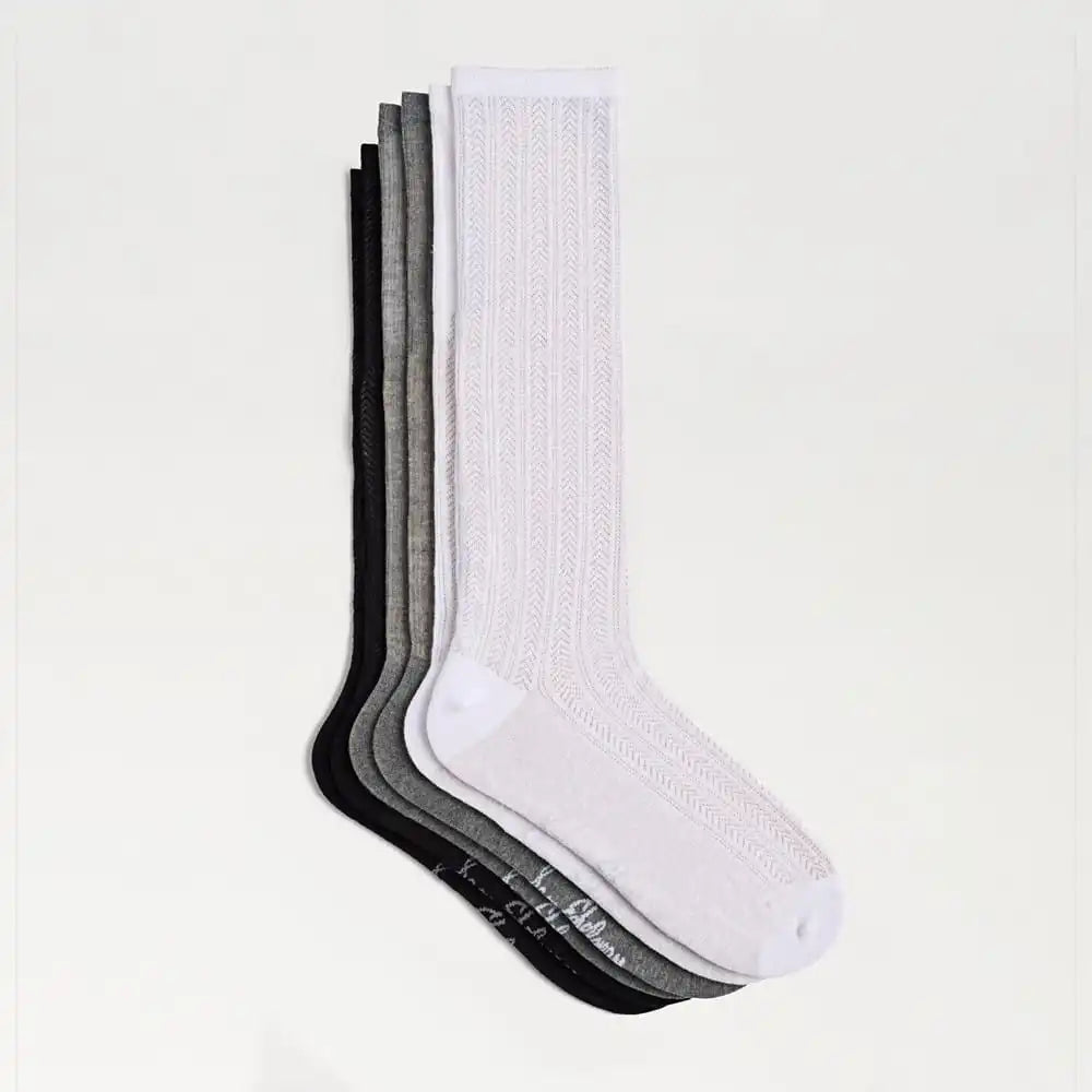 3 Pack Pointelle Rib Slouchy Socks