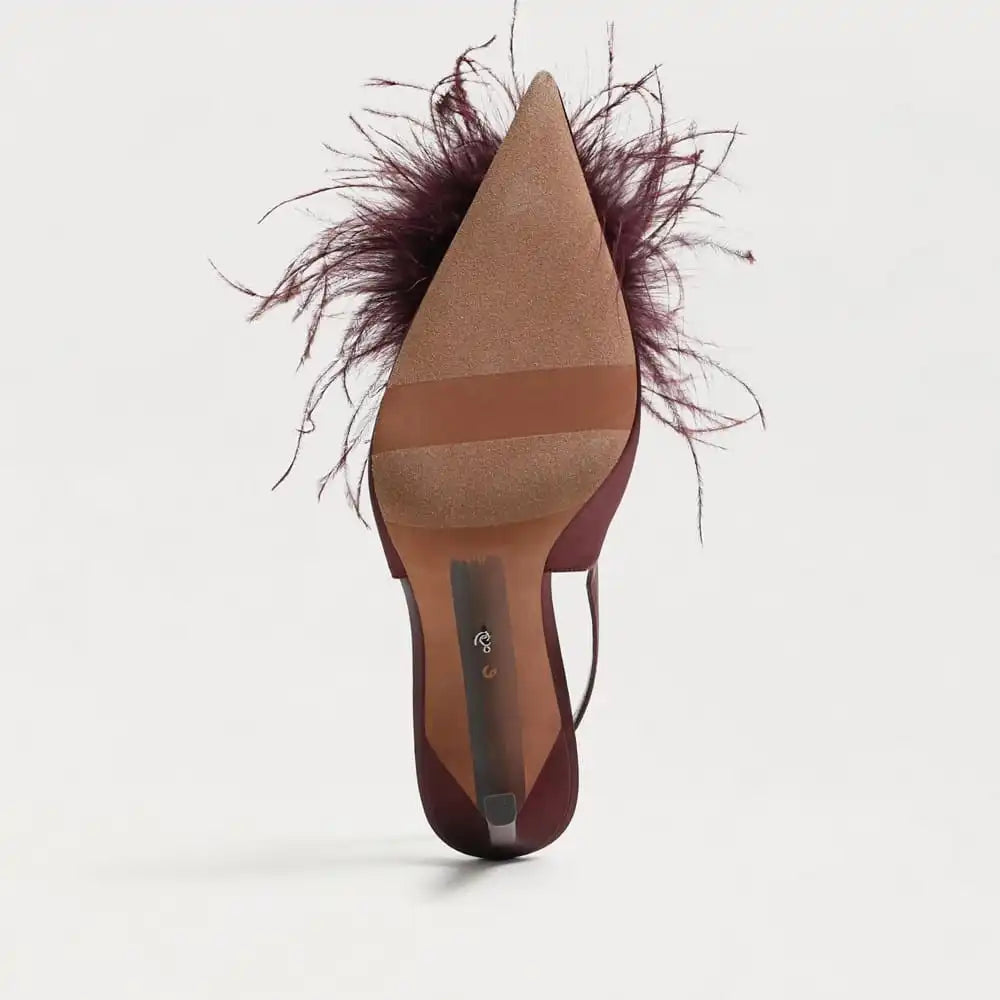 Tegan Feather Slingback Pump