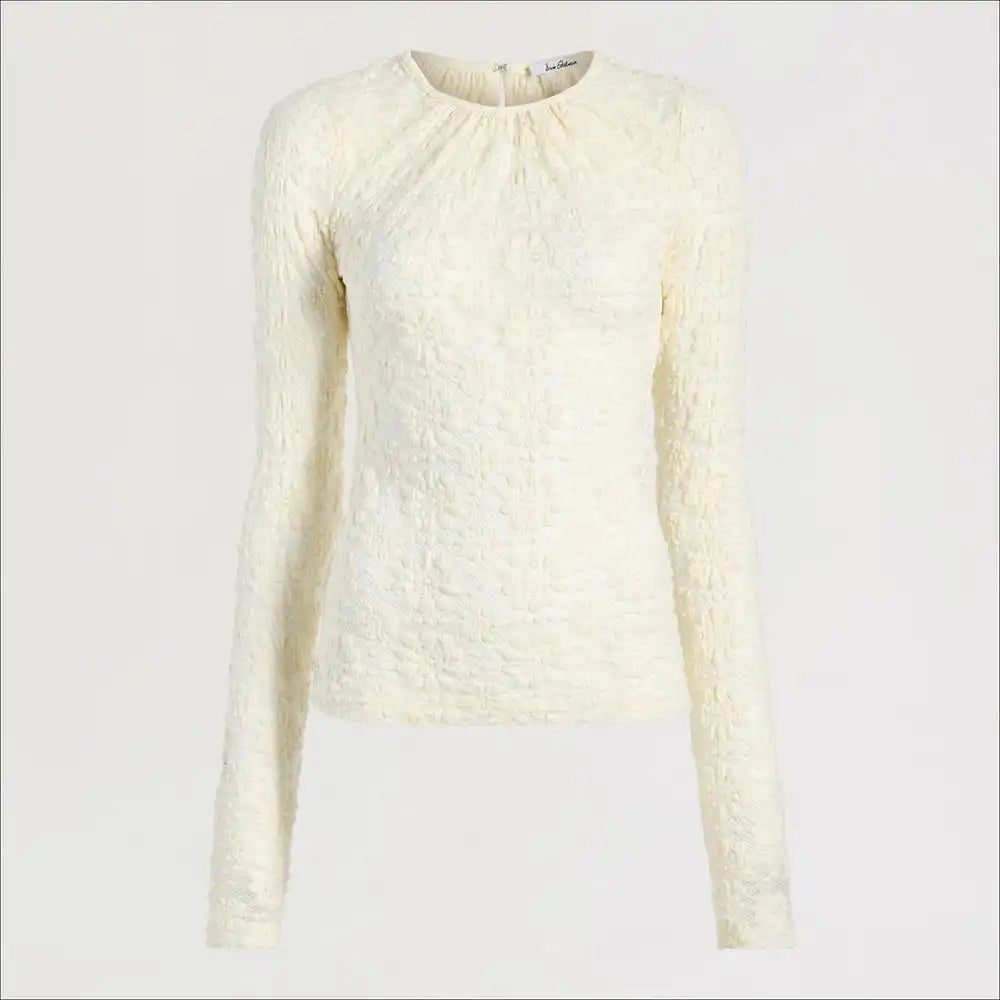 Long Sleeve Lace Crew Neck