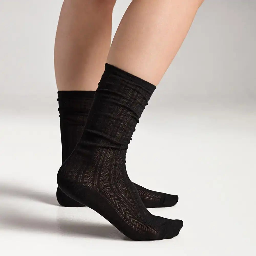 3 Pack Pointelle Rib Slouchy Socks
