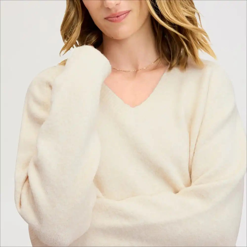 Deep V-Neck High Rib Sweater