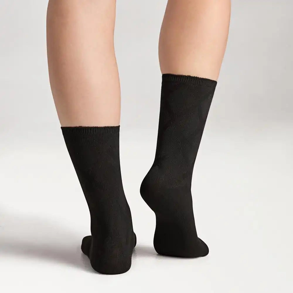 3 Pack Pointelle Argyle Crews