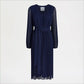 Long Sleeve Plisse Maxi Dress
