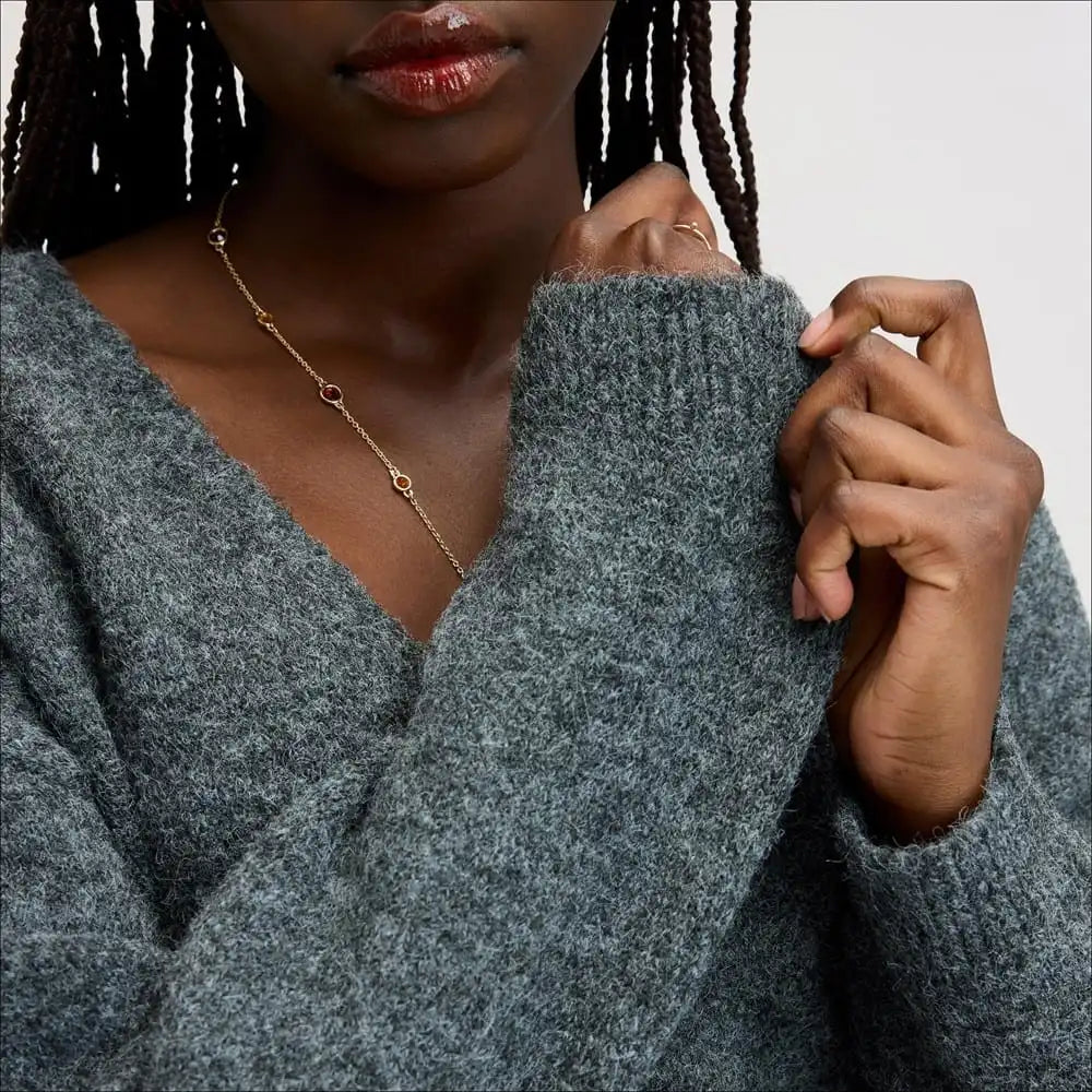 Deep V- Neck Oversized Sweater
