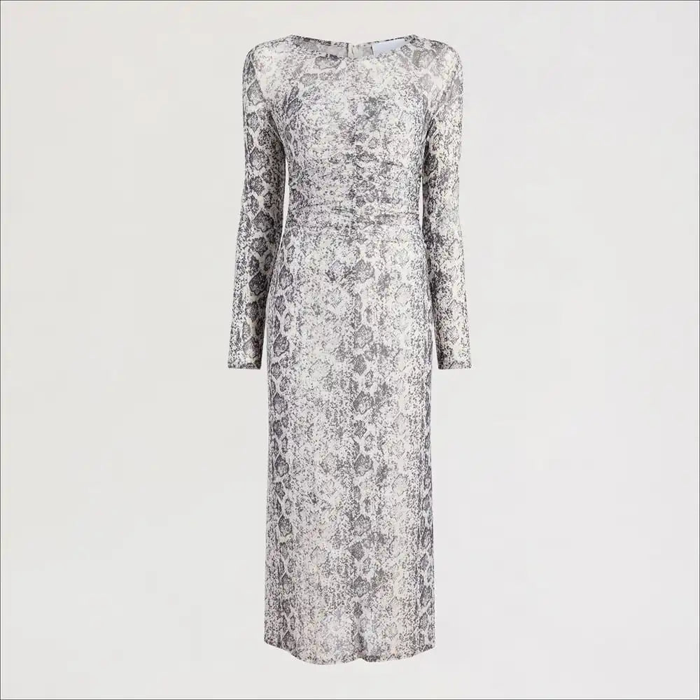 Snakeskin Ruched Maxi Dress