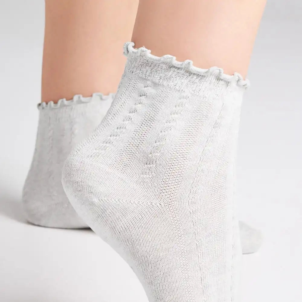 3 Pack Cotton Blend Pointelle Midanklet
