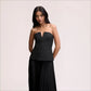 Strapless Pleated Maxi Dress