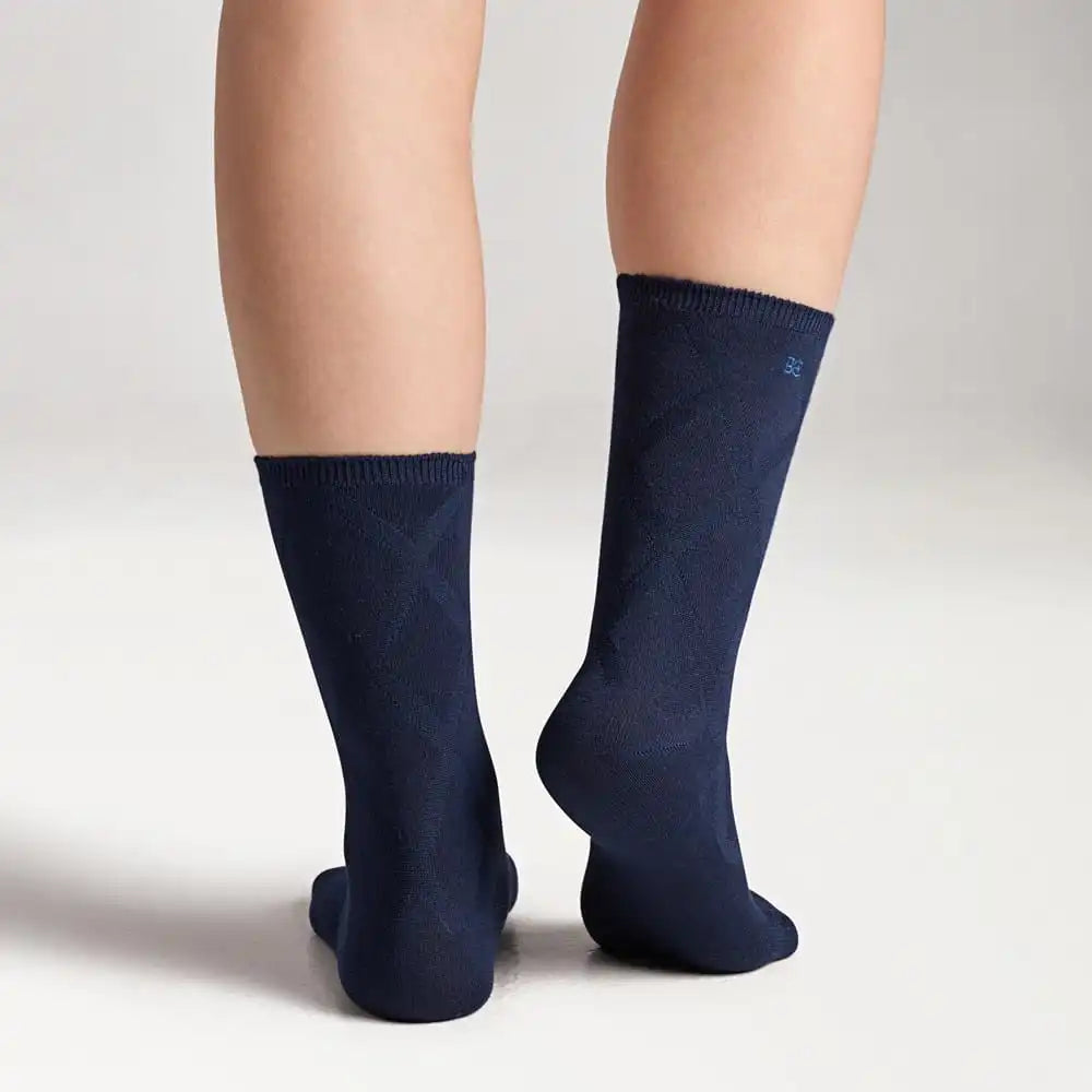3 Pack Pointelle Argyle Crews