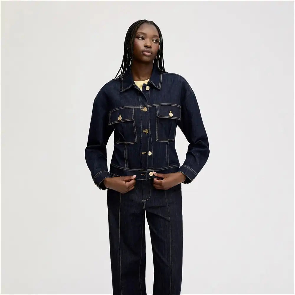 Cinch Waist Denim Jacket