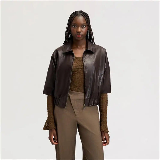 3/4 Sleeve Zip Front Jacket