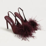 Tegan Feather Slingback Pump
