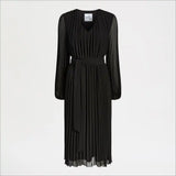 Long Sleeve Plisse Maxi Dress