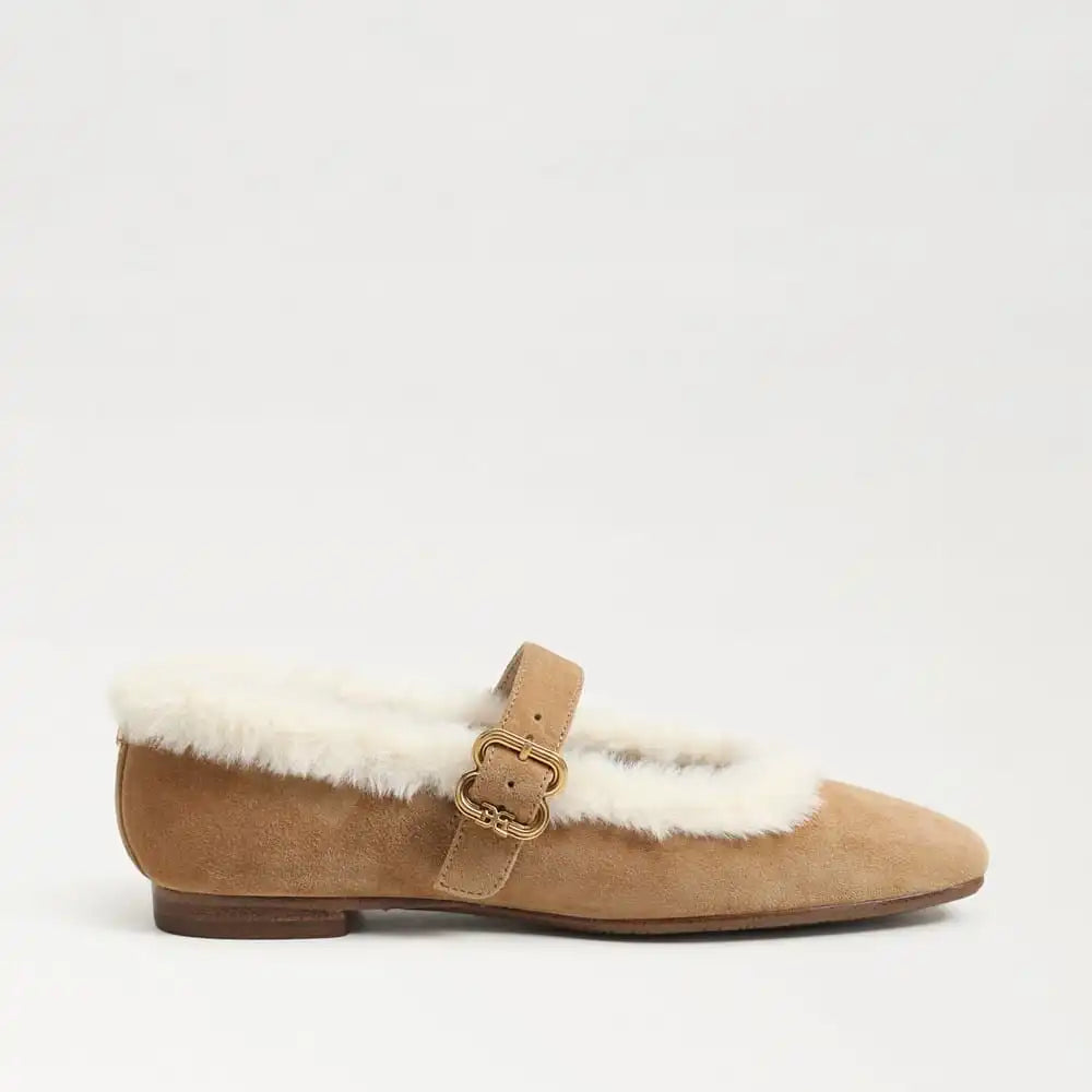 Michaela Fur Mary Jane Flat