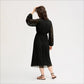 Long Sleeve Plisse Maxi Dress