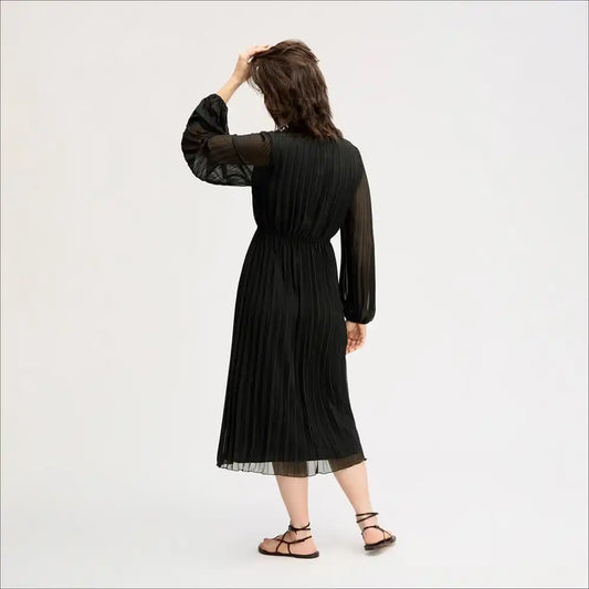 Long Sleeve Plisse Maxi Dress