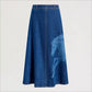Horse Print Denim Midi Skirt