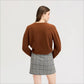 Deep V-Neck High Rib Sweater