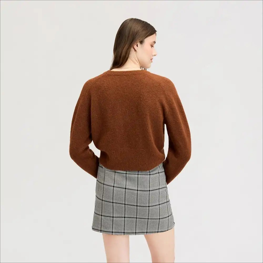 Deep V-Neck High Rib Sweater