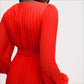 Long Sleeve Plisse Maxi Dress