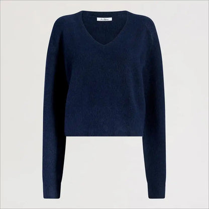 Deep V-Neck High Rib Sweater